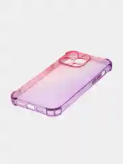 Розовый чехол + стекло для iPhone 15 Pro Max противоударный силиконовый ROSCO прозрачный с углами