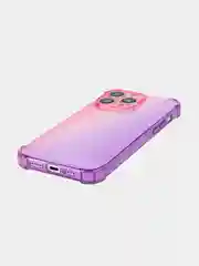 Розовый чехол + стекло для iPhone 15 Pro Max противоударный силиконовый ROSCO прозрачный с углами