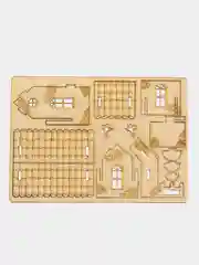 Сборная модель/деревянный конструктор  "Домик с крыльцом"