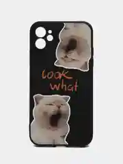 Черный чехол для iPhone 11 12 13 14 15 Pro Max Plus mini 7 8 XR X XS Max с принтом коты айфон