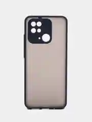Синий чехол Xiaomi Redmi 10C / Poco C40, Поко С40, пластиковый, матовый, с цветными кнопками