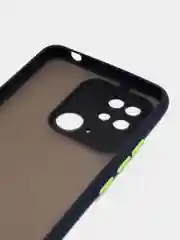 Синий чехол Xiaomi Redmi 10C / Poco C40, Поко С40, пластиковый, матовый, с цветными кнопками