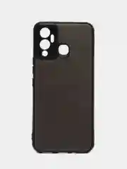 Тёмно-серый чехол для Infinix Hot 30 i, Note 12, Hot 20, 10 Lite, 11, Pro, Play, S, ZERO, SMART, кожаная вставка