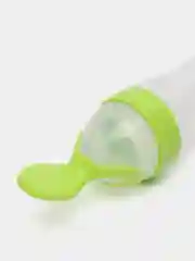 Салатовый бутылочка для кормления силиконовая с ложкой 4+