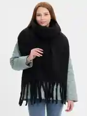 Черный шарф женский , зимний , теплый , подарок Новый год
