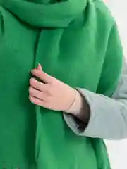 Зеленый шарф женский , зимний , теплый , подарок Новый год