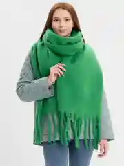 Зеленый шарф женский , зимний , теплый , подарок Новый год