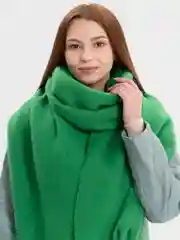 Зеленый шарф женский , зимний , теплый , подарок Новый год
