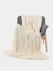 Белый плед Кубики, Велсофт, 220 х 200 см