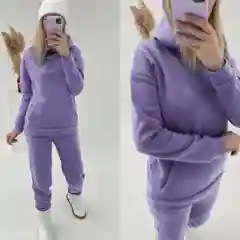 Сиреневый спортивный женский костюм, на флисе