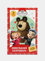 Новогодний адвент - календарь с шоколадными конфетами REGNUM "Маша и медведь", 75 г
