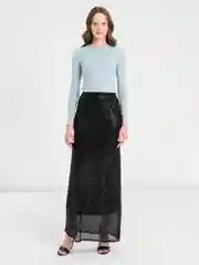 Черный юбка длинная с пайетками
