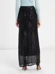 Черный юбка длинная с пайетками