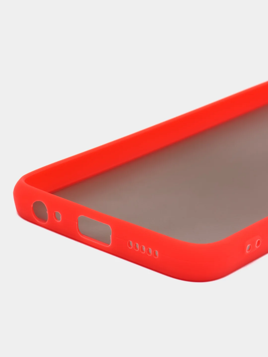 Красный чехол пластиковый для Tecno Spark GO 2022 / Tecno Spark 8C матовый, с цветными кнопками