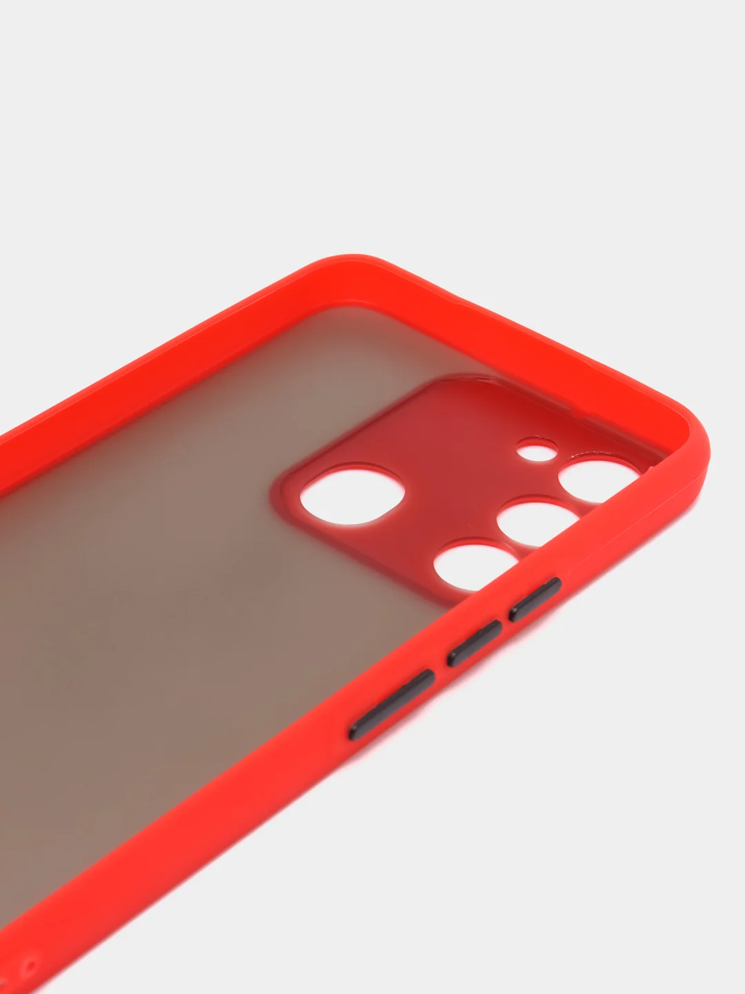 Красный чехол пластиковый для Tecno Spark GO 2022 / Tecno Spark 8C матовый, с цветными кнопками