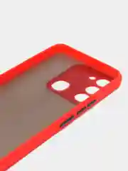 Красный чехол пластиковый для Tecno Spark GO 2022 / Tecno Spark 8C матовый, с цветными кнопками