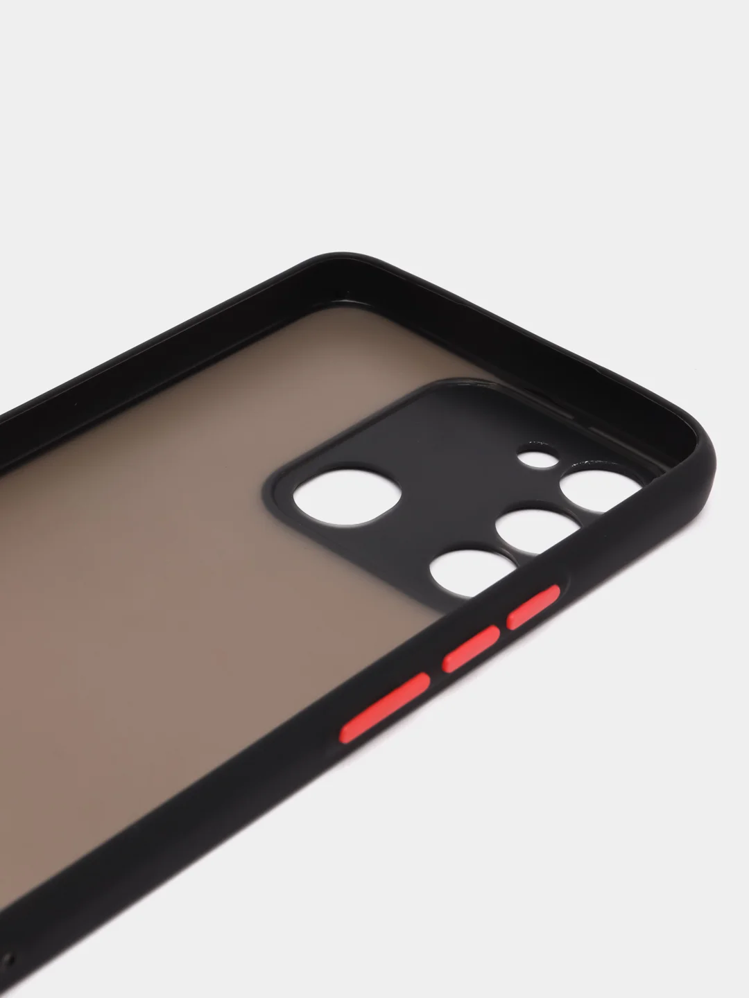 Черный чехол пластиковый для Tecno Spark GO 2022 / Tecno Spark 8C матовый, с цветными кнопками