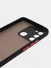 Черный чехол пластиковый для Tecno Spark GO 2022 / Tecno Spark 8C матовый, с цветными кнопками