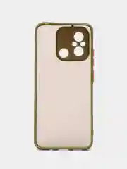 Лесной зеленый чехол для Xiaomi Redmi 12C / Сяоми Редми 12С, пластиковый, матовый, с цветными кнопками