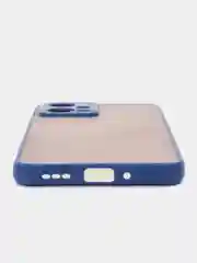 Синий чехол пластиковый для Xiaomi Poco X5 / Сяоми Поко Х5 матовый, с цветными кнопками