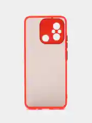 Красный чехол для Xiaomi Redmi 12C / Сяоми Редми 12С, пластиковый, матовый, с цветными кнопками