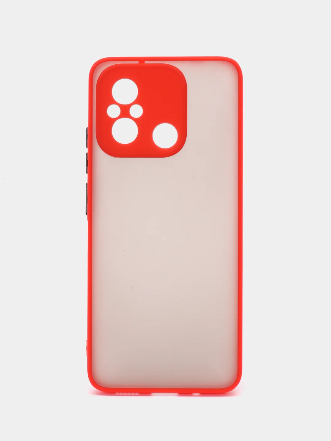 Красный чехол для Xiaomi Redmi 12C / Сяоми Редми 12С, пластиковый, матовый, с цветными кнопками