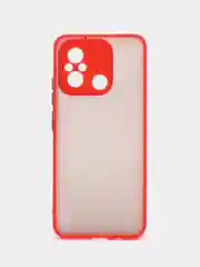 Красный чехол для Xiaomi Redmi 12C / Сяоми Редми 12С, пластиковый, матовый, с цветными кнопками