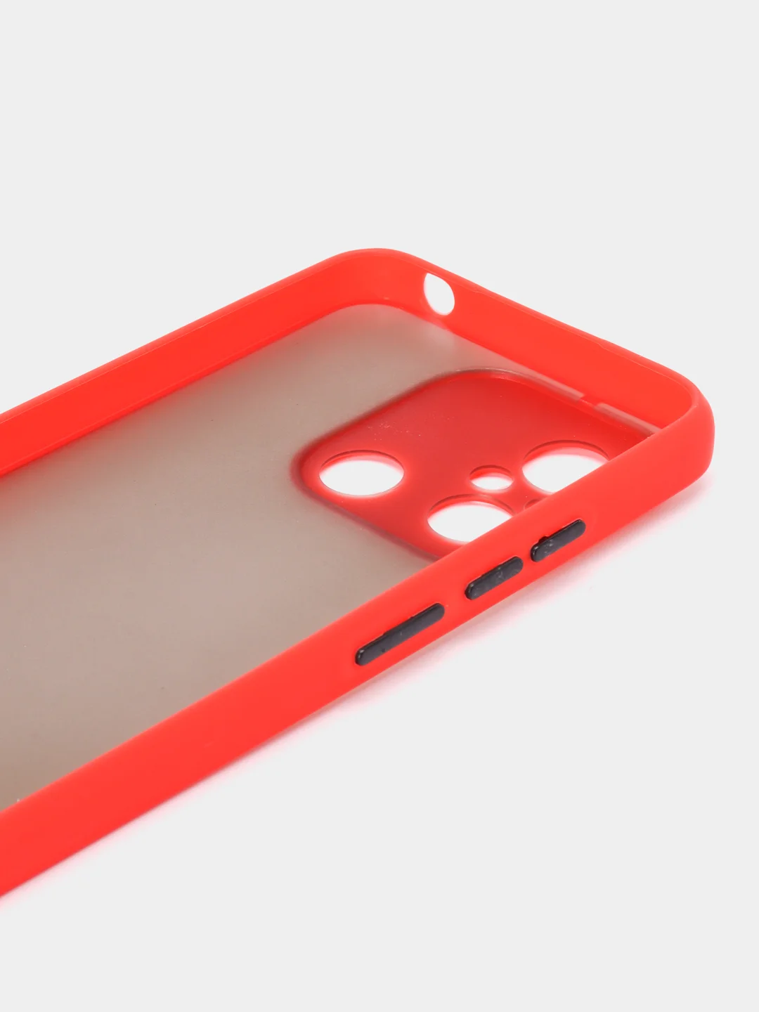 Красный чехол для Xiaomi Redmi 12C / Сяоми Редми 12С, пластиковый, матовый, с цветными кнопками