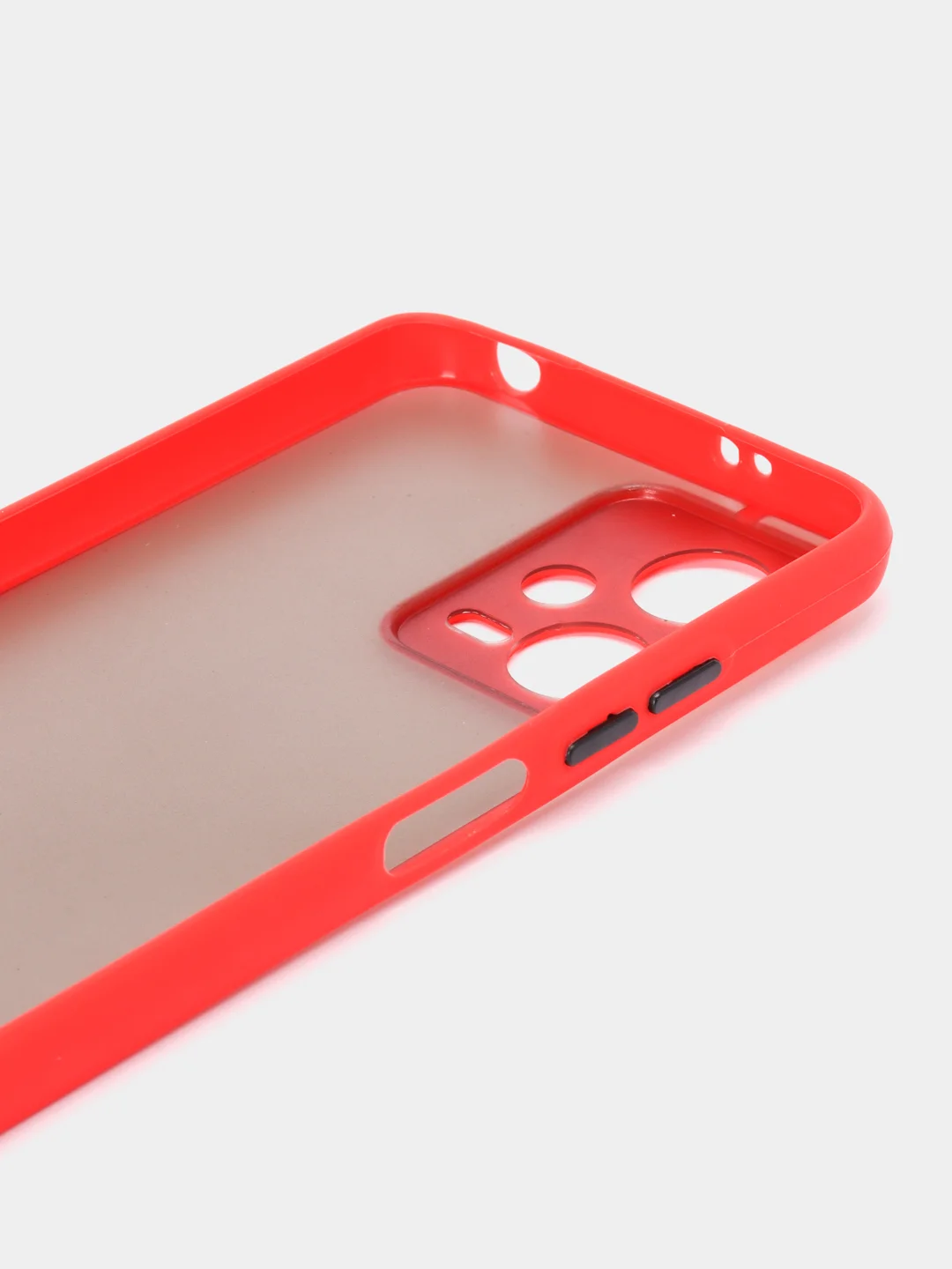 Красный чехол пластиковый для Xiaomi Poco X5 / Сяоми Поко Х5 матовый, с цветными кнопками