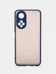 Синий чехол пластиковый Huawei Honor X7, Хуавей Хонор Х7, матовый, с цветными кнопками
