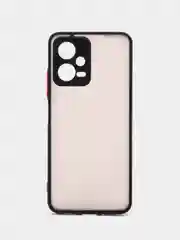 Черный чехол пластиковый для Xiaomi Poco X5 / Сяоми Поко Х5 матовый, с цветными кнопками