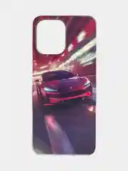 Бордовый чехол для Xiaomi Redmi 12 / Сяоми Редми 12, силиконовый, с рисунком