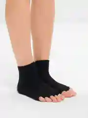 Черный носки для йоги антискользящие, пилатеса, Non slip спортивные, с пальцами и без пальцев