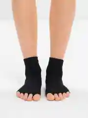 Черный носки для йоги антискользящие, пилатеса, Non slip спортивные, с пальцами и без пальцев