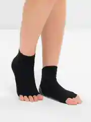 Черный носки для йоги антискользящие, пилатеса, Non slip спортивные, с пальцами и без пальцев