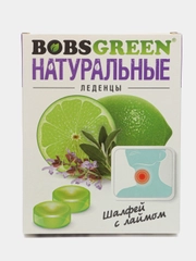 Карамель леденцовая натуральная со вкусом шалфей с лаймом Bobsgreen, 32 г