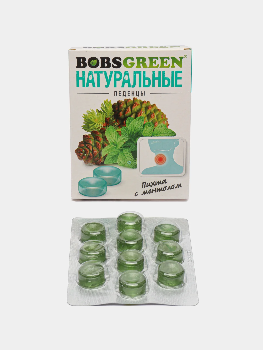 Карамель леденцовая натуральная со вкусом пихты с ментола Bobsgreen, 32 г