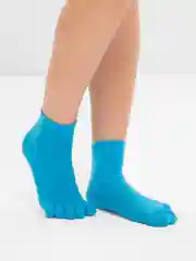 Голубой носки для йоги антискользящие, пилатеса, Non slip спортивные, с пальцами и без пальцев