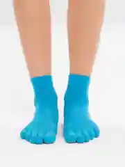 Голубой носки для йоги антискользящие, пилатеса, Non slip спортивные, с пальцами и без пальцев
