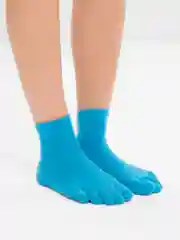 Голубой носки для йоги антискользящие, пилатеса, Non slip спортивные, с пальцами и без пальцев