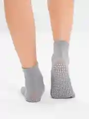 Серый носки для йоги антискользящие, пилатеса, Non slip спортивные, с пальцами и без пальцев