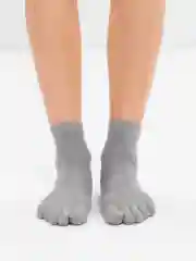 Серый носки для йоги антискользящие, пилатеса, Non slip спортивные, с пальцами и без пальцев