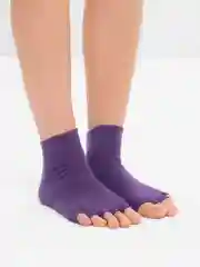 Фиолетовый носки для йоги антискользящие, пилатеса, Non slip спортивные, с пальцами и без пальцев