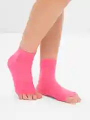 Фуксия носки для йоги антискользящие, пилатеса, Non slip спортивные, с пальцами и без пальцев