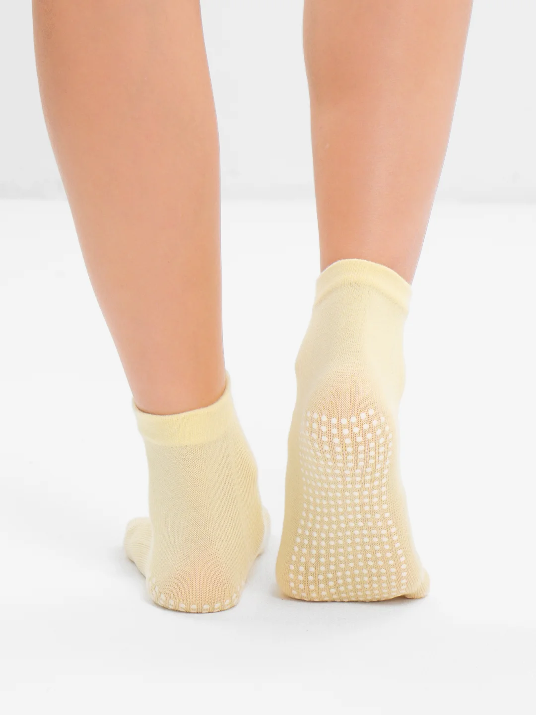 Желтый носки для йоги антискользящие, пилатеса, Non slip спортивные, с пальцами и без пальцев