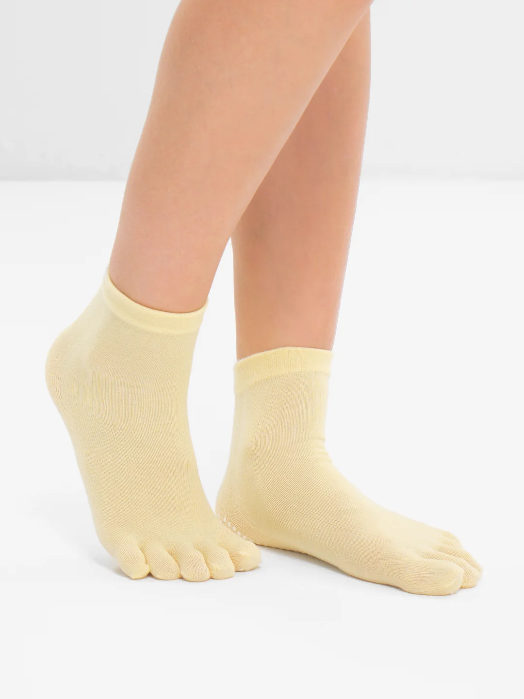 Желтый носки для йоги антискользящие, пилатеса, Non slip спортивные, с пальцами и без пальцев