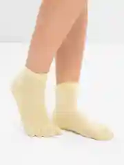 Желтый носки для йоги антискользящие, пилатеса, Non slip спортивные, с пальцами и без пальцев