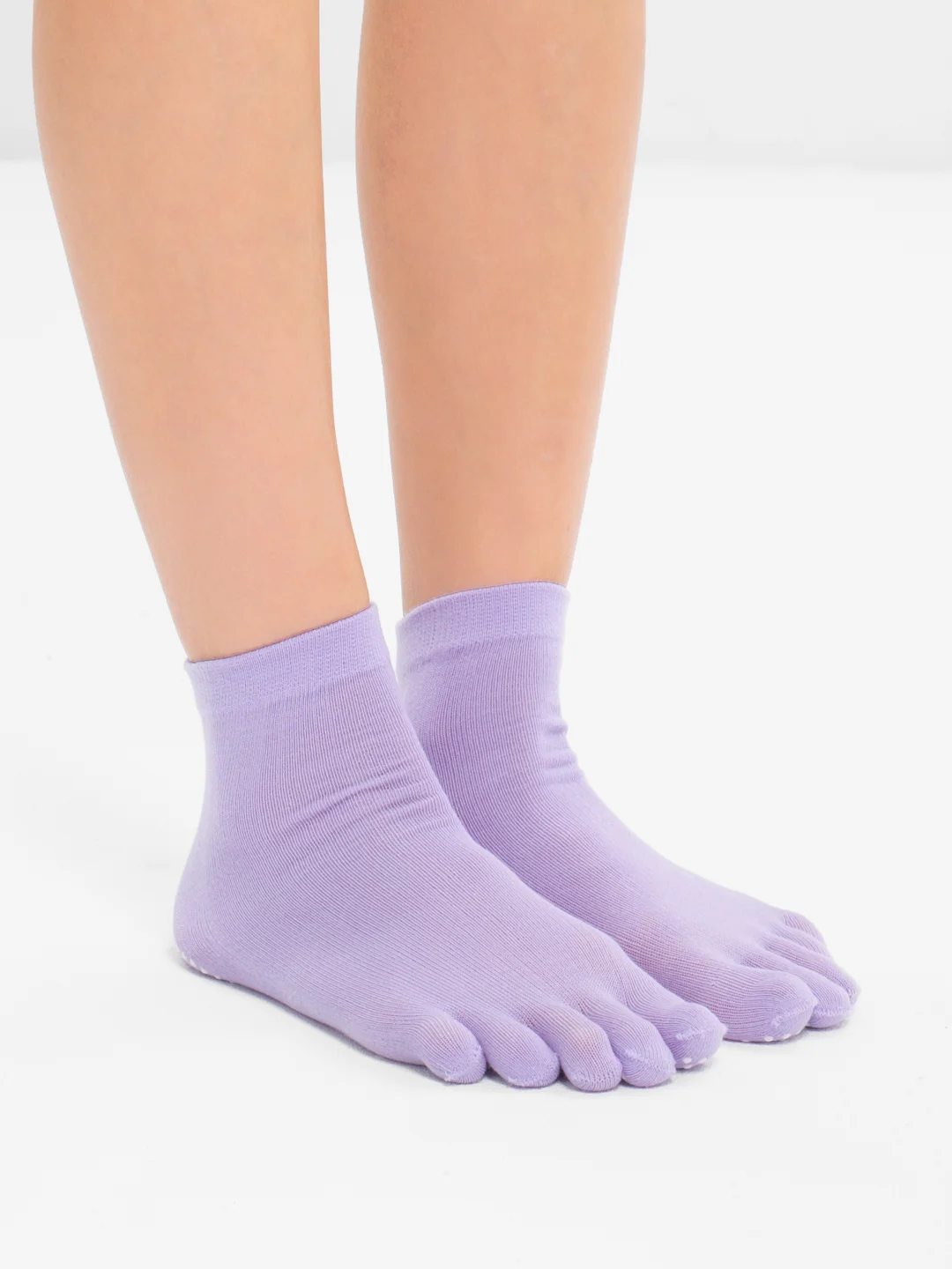 Серый носки для йоги антискользящие, пилатеса, Non slip спортивные, с пальцами и без пальцев