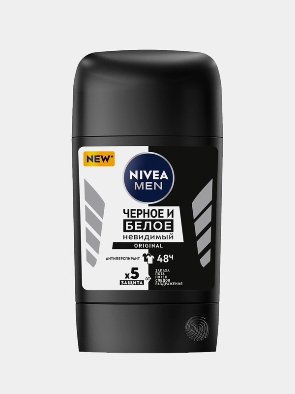 Дезодорант-антиперспирант стик NIVEA MEN Черное и Белое, Original, 50 мл