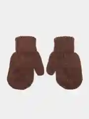 Коричневый варежки детские, двойные, шерсть, 13 р, 3-4 года